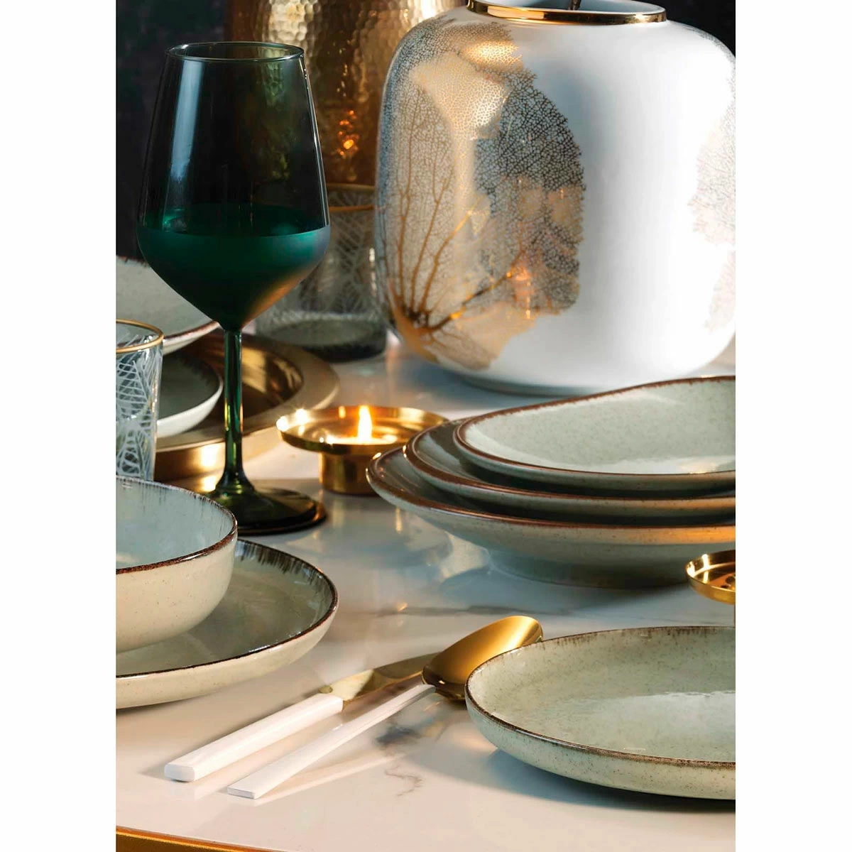 3 Блюдце Kutahya Pearl Lima 12см, зеленый фото 3