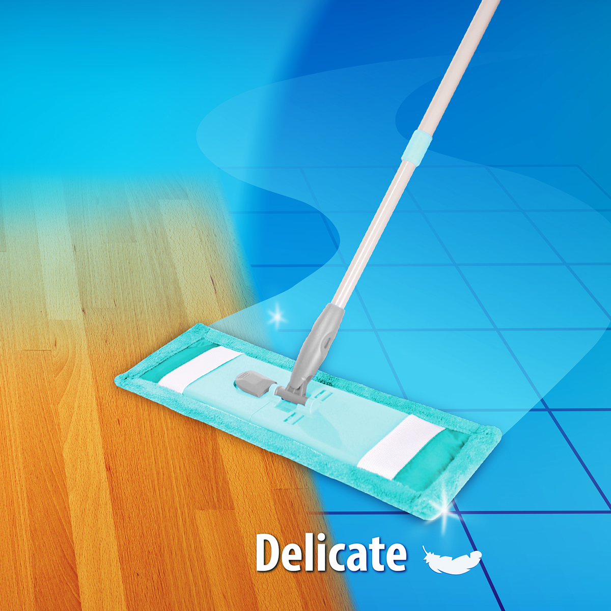 Швабра для уборки деликатных поверхностей Hausmann с телескопической ручкой фото 3